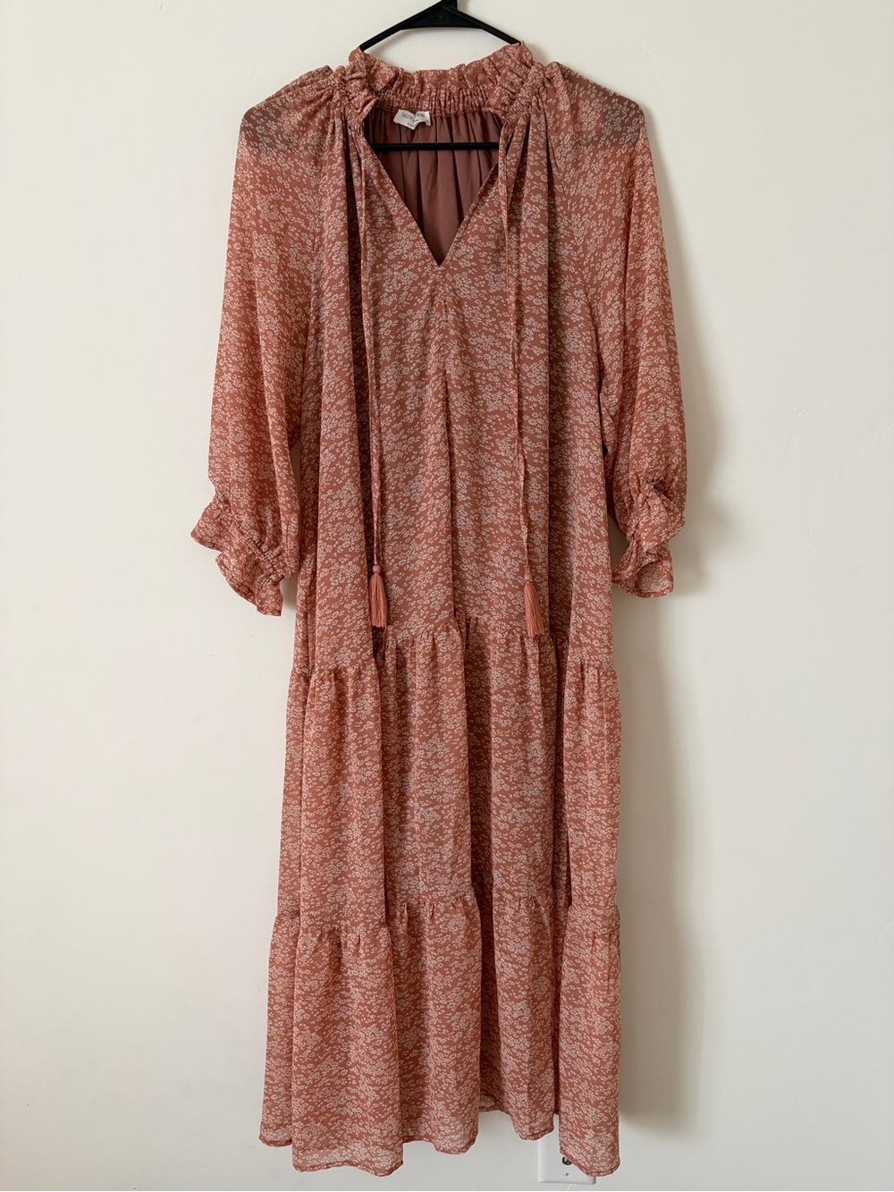 Women's Tiered Maxi Dress in Dusty Rose
